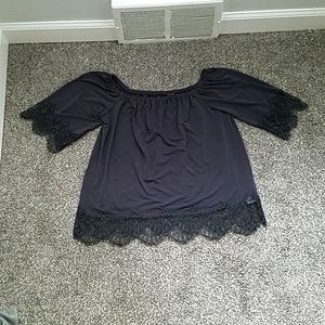 Off Shoulder Lace Trim Top